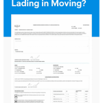 Sample Bill of Lading from Poseidon Moving showing typical layout and terms for a household goods move