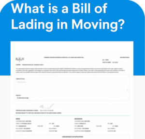 Sample Bill of Lading from Poseidon Moving showing typical layout and terms for a household goods move